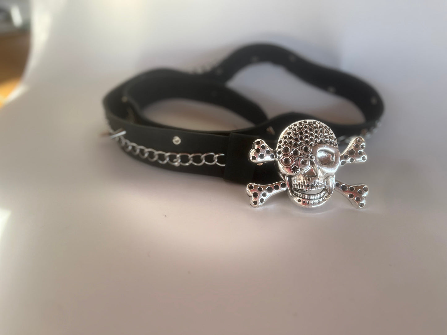 Cinturón de cuero personalizado skull black - juanfranko zapatos