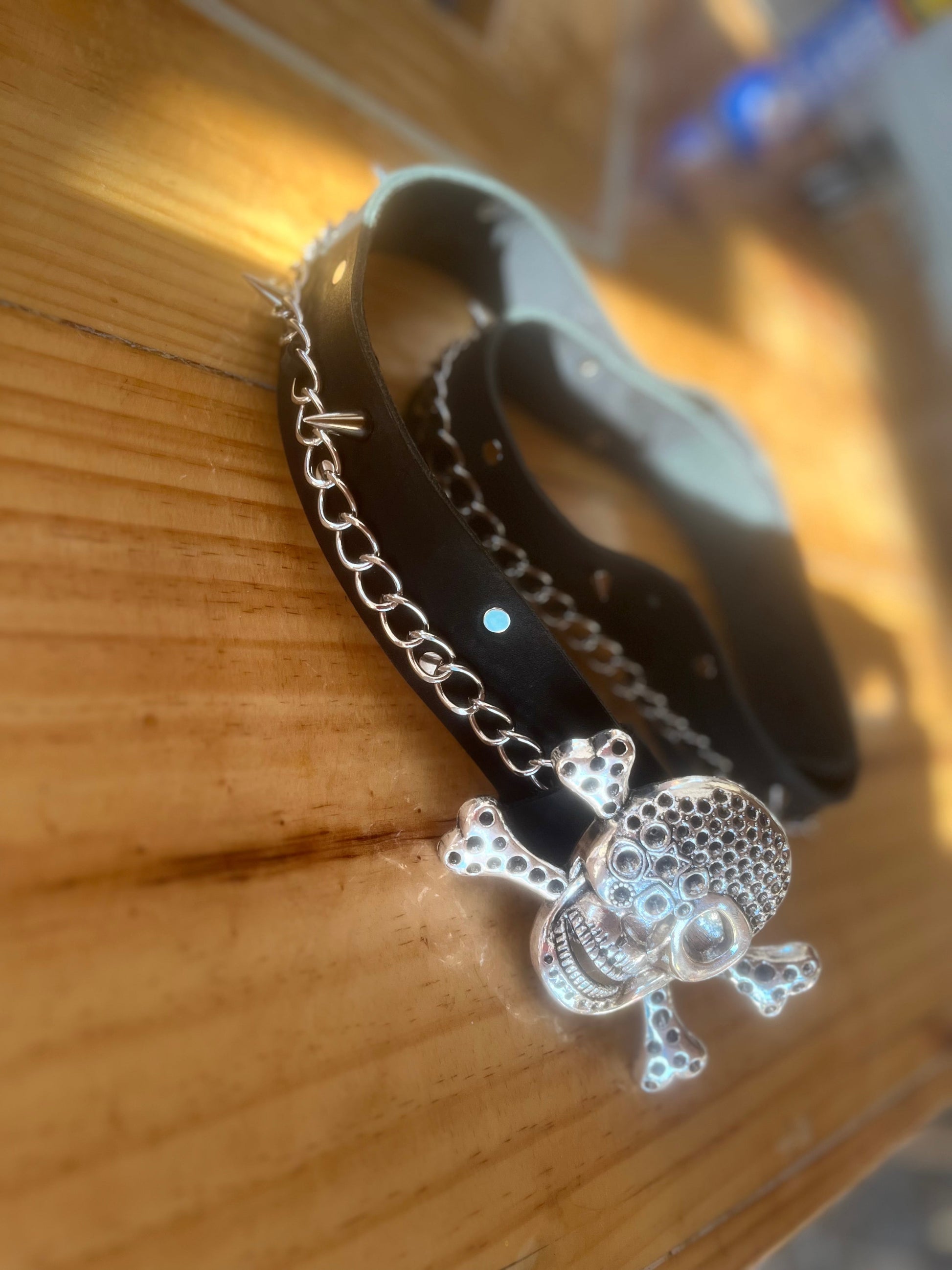 Cinturón de cuero personalizado skull black - juanfranko zapatos