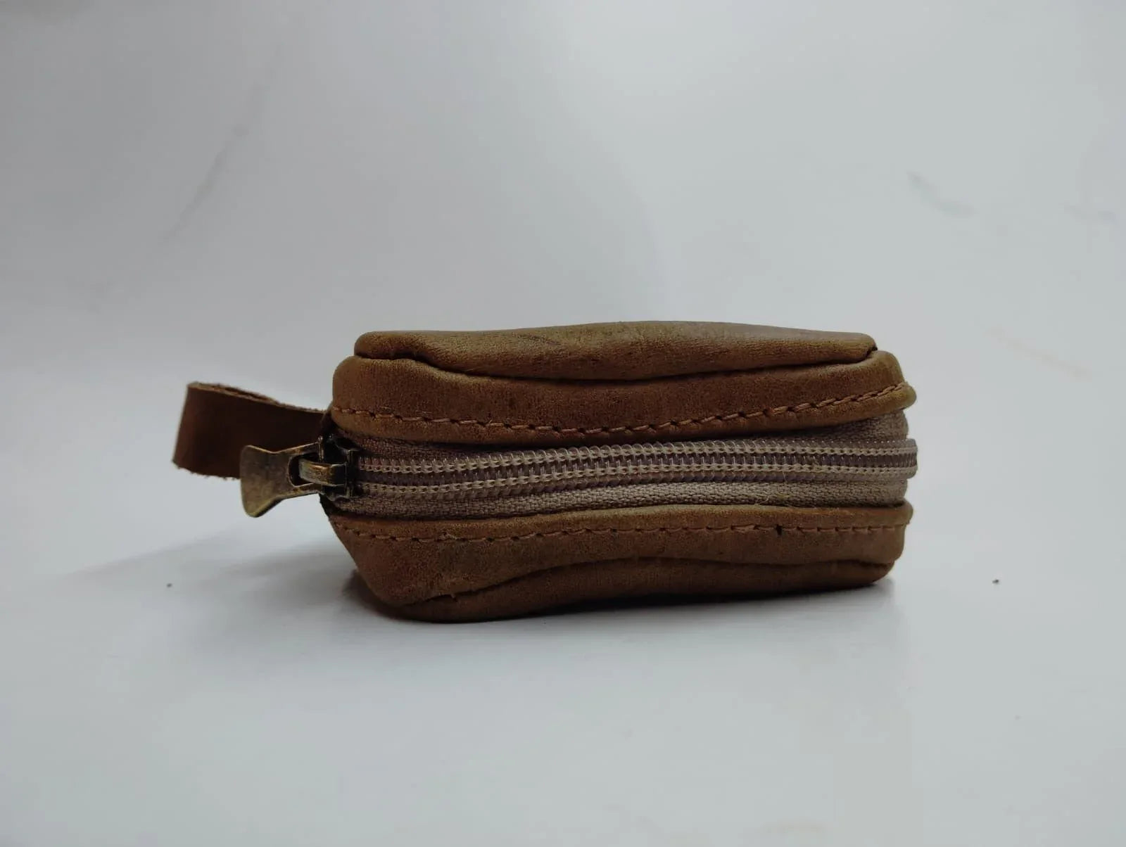 Monedero Cuero Natural Compacto 5x8cm - Resistente Artesanal - juanfranko zapatos