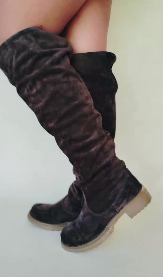 Bota Larga 50cm Cuero Reno Café Moro premium