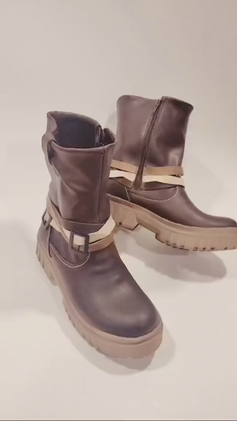 Bota corta shakira brown liso