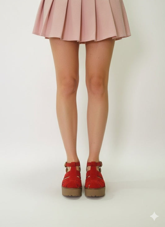 Sandalia cerrada reno rojo - juanfranko zapatos