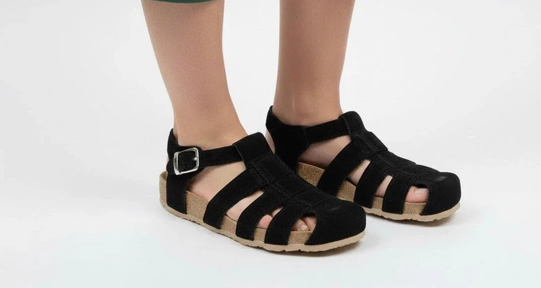 Sandalia de cuero reno natural franciscana baja - juanfranko zapatos