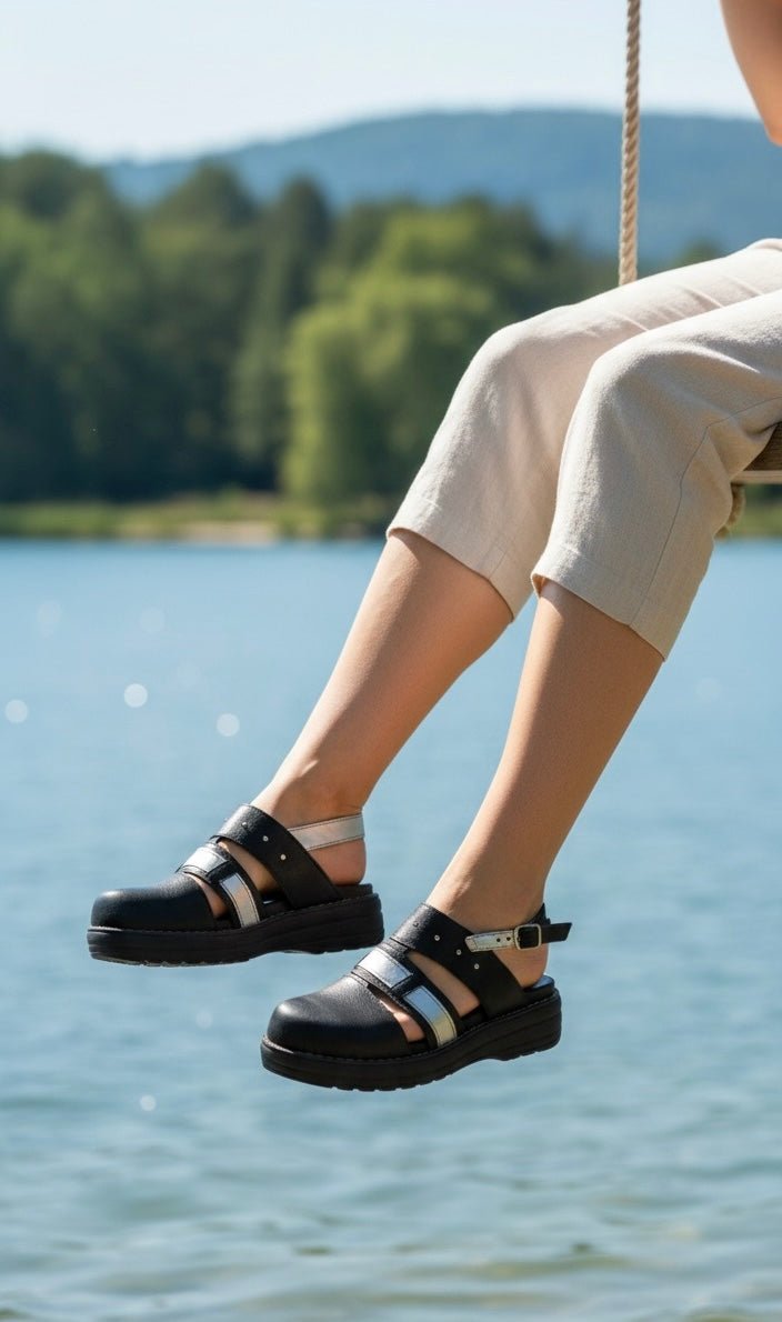 Sandalia punta cerrada cuero flowter - juanfranko zapatos