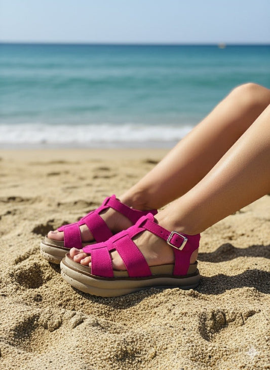 Sandalia reno spider fuccia - juanfranko zapatos
