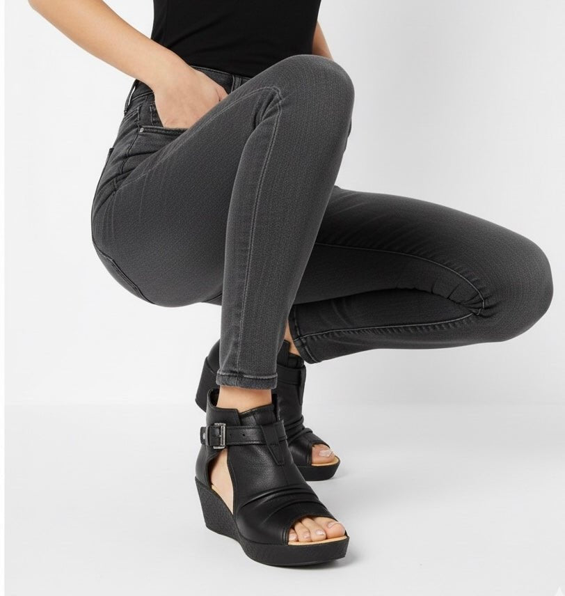 Sandalia taco chino cuero natural interior badana natural - juanfranko zapatos