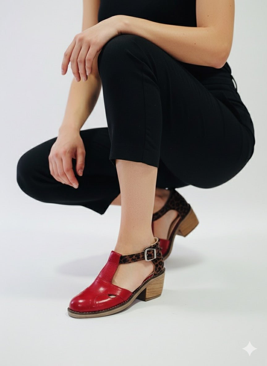 Zapato animal print /richato rojo - juanfranko zapatos