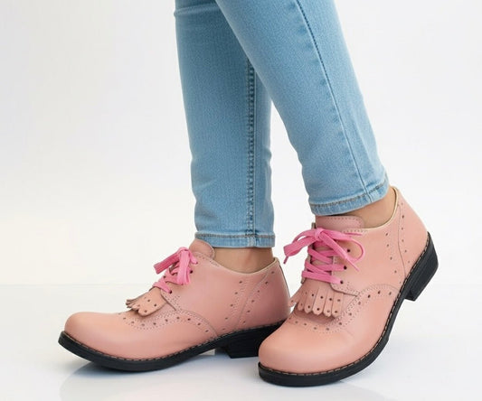 Zapato oxFord cuero rosa - juanfranko zapatos